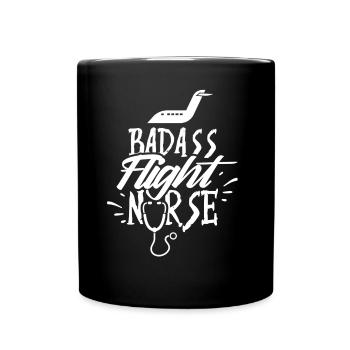 Knallharte Flight Nurse Beruf Flugkrankenschwester - Tasse einfarbig - Schwarz - Vorne