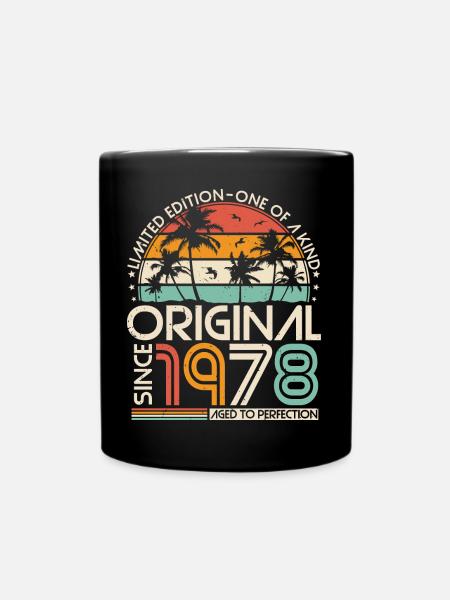 Original 1978 Vintage Jahrgang Geburtstag Retro - Tasse einfarbig - Schwarz