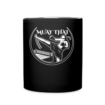 Muay Thai Kampfkunst Kampfsport Kämpfer Kampf - Tasse einfarbig - Schwarz - Vorne