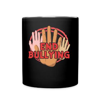 Mobbing Beenden Bullying Mobben Mobber Stoppen - Tasse einfarbig - Schwarz - Vorne