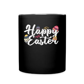 Joyeuses Pâques Dictons Easter Easter Egg Lapin de Pâques - Mug uni - noir - Devant