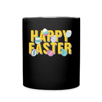 Joyeux lapin de Pâques Easter Easter Egg Dictons - Mug uni - noir - Devant