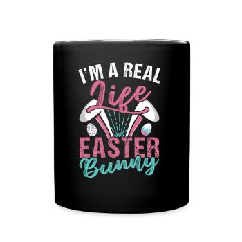 Je suis un vrai lapin de Pâques Pâques - Mug uni - noir - Devant