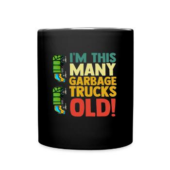 Garbage truck Müllmann Recycling 2nd birthday - Full Colour Mug - black - Front