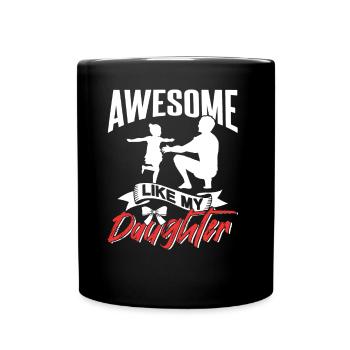 Super comme ma fille Papa Père Papa - Mug uni - noir - Devant