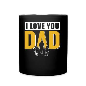 Je t’aime Papa Dictons Fête des Pères Père Papa - Mug uni - noir - Devant