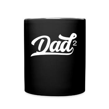 Father Of Two Children Papa Father Day Daddy - Full Colour Mug - black - Front