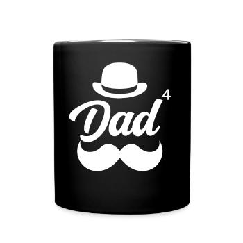 Vater Von Vier Kindern Papi Papa Vater Tag - Tasse einfarbig - Schwarz - Vorne