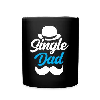 Alleinerziehender Vater Papa Papi Alleinerziehend - Tasse einfarbig - Schwarz - Vorne