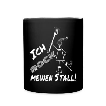 Frau Mistgabel Stall witzig - Tasse einfarbig - Schwarz - Vorne