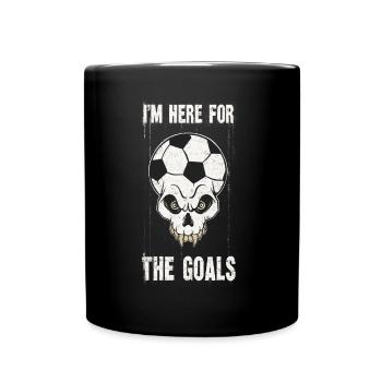I'm here for goals football fan skull - Full Colour Mug - black - Front
