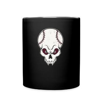 Logo de crâne de baseball Grunge vintage - Mug uni - noir - Devant