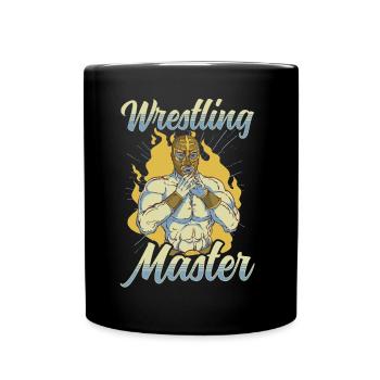 Meister Im Ringen Wrestler Ringkampf Ringer - Tasse einfarbig - Schwarz - Vorne