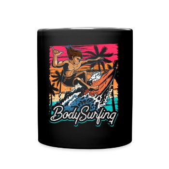 Bodysurfen Bodysurf Bodysurfing Bodysurfer Hobby - Full Colour Mug - black - Front