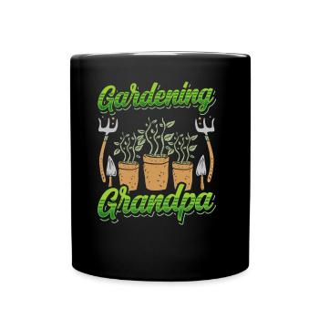 Gartenarbeit Opa Gärtner Großvater Garten - Tasse einfarbig - Schwarz - Vorne