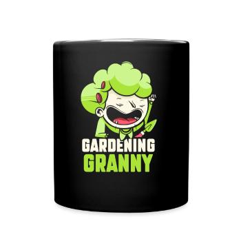 Gartenarbeit Oma Großmutter Gärtnerin Garten - Tasse einfarbig - Schwarz - Vorne