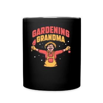 Gartenarbeit Oma Großmutter Garten Gärtnerin - Tasse einfarbig - Schwarz - Vorne