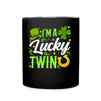 I am a happy twin Ireland Irish - Full Colour Mug - black - Front