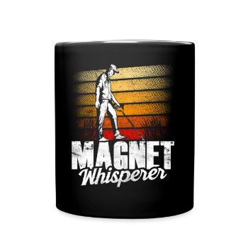 Magnetflüsterer Magnetfischen Magnetfischer - Tasse einfarbig - Schwarz - Vorne