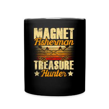 Magnetfischer Schatzsucher Magnet Magnetfischen - Tasse einfarbig - Schwarz - Vorne