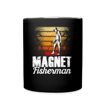 Magnetfischer Magnet Magnetfischen - Tasse einfarbig - Schwarz - Vorne