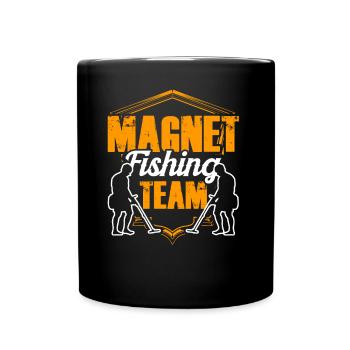 Magnet Fishing Team Magnetic Fishing Magnetic Fisherman - Full Colour Mug - black - Front
