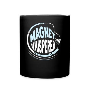 Magnet Flüsterer Magnetfischer Magnetfischen - Tasse einfarbig - Schwarz - Vorne