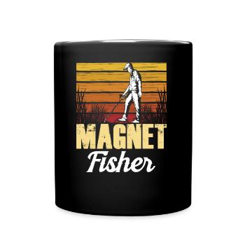 Magnetfischer Magnetfischen Magnet - Tasse einfarbig - Schwarz - Vorne