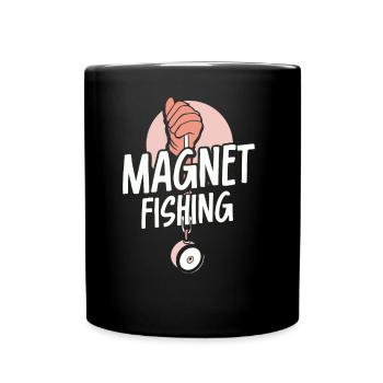 Magnetfischen Magnet Magnetfischer - Tasse einfarbig - Schwarz - Vorne