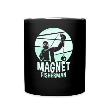 Magnetfischer Magnetfischen Magnet - Tasse einfarbig - Schwarz - Vorne