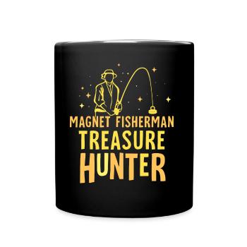 Magnetfischer Schatzsucher Magnetfischen Magnet - Tasse einfarbig - Schwarz - Vorne
