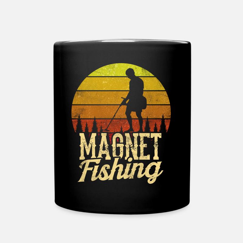 Magnet Fischen Magnetfischer Magnetfischen - Tasse einfarbig - Schwarz