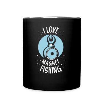I love Magnet Fishing Magnetic Fishing - Full Colour Mug - black - Front