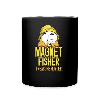 Magnetfischer Schatzsucher Magnet Magnetfischen - Tasse einfarbig - Schwarz - Vorne