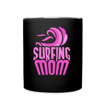 Surf Mama Surf Surfer Planche de surf - Mug uni - noir - Devant
