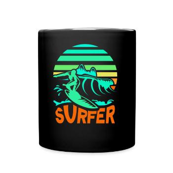 Surfer Surf planche à voile Surf - Mug uni - noir - Devant