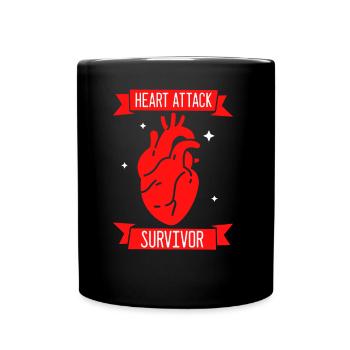 Überlebender Eines Herzinfarkts Herzinfarkt - Tasse einfarbig - Schwarz - Vorne