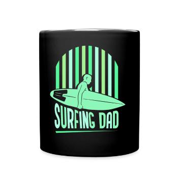 Surfender Vater Surfing Surfbrett Surfer Surfen - Tasse einfarbig - Schwarz - Vorne