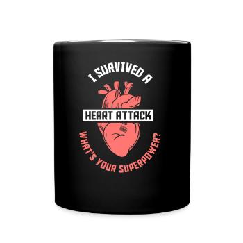 I survived a heart attack - Full Colour Mug - black - Front