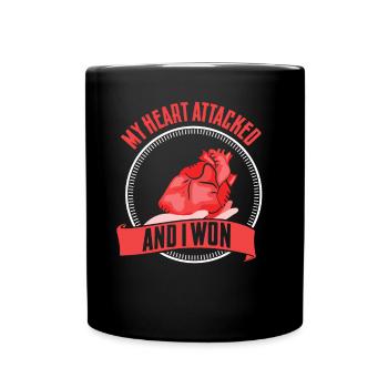 Mein Herz Hat Angegriffen Und Ich Habe Gewonnen - Tasse einfarbig - Schwarz - Vorne