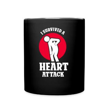 I survived a heart attack - Full Colour Mug - black - Front