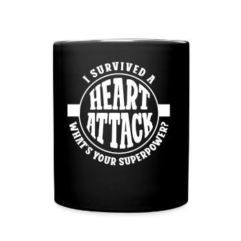 I survived a heart attack - Full Colour Mug - black - Front