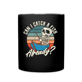 Can I finally catch a fish? Fisherman - Full Colour Mug - black - Front