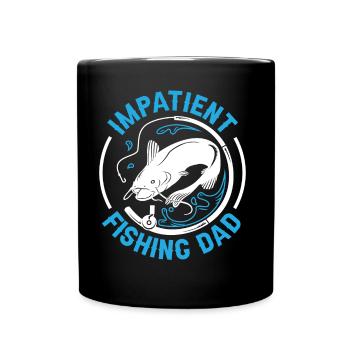 Père impatient Pêcheur Pêcheur Pêche - Mug uni - noir - Devant