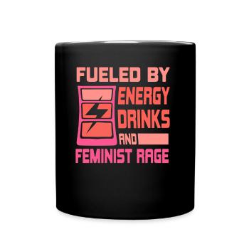 Alimenté par les boissons énergisantes et la colère féministe - Mug uni - noir - Devant