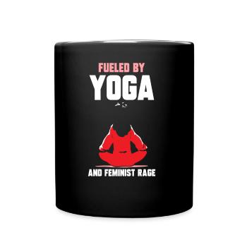 Driven by yoga and feminist anger women - Full Colour Mug - black - Front