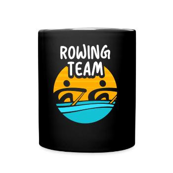 Rudermannschaft Ruderer Rudern Ruderboot Ruder - Tasse einfarbig - Schwarz - Vorne