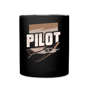 Pilot Kleinflugzeug Privatflugzeug Leichtflugzeug - Tasse einfarbig - Schwarz - Vorne