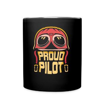 Proud Pilot Light Aircraft Small Aircraft Jet - Full Colour Mug - black - Front