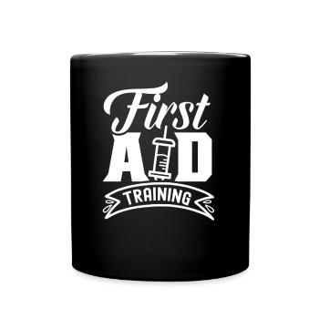 Training in First Aid Course First Aid - Full Colour Mug - black - Front